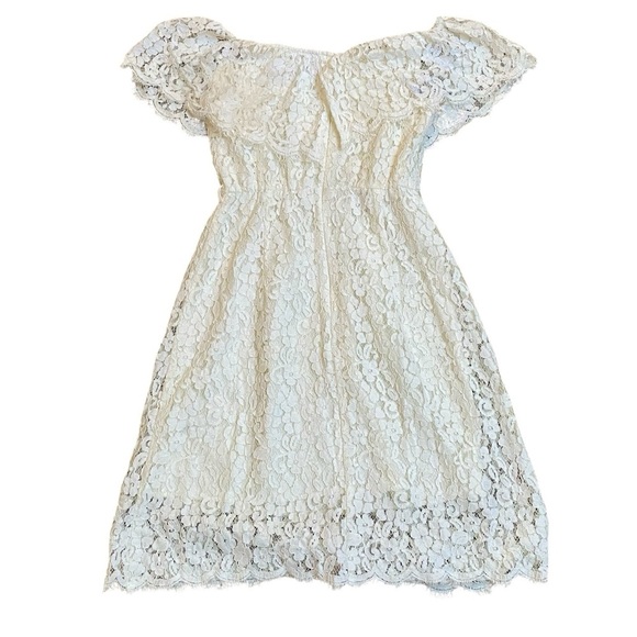 Bardot Orchid Ivory Off Shoulder Lace Mini Dress Size 6 - Picture 9 of 13